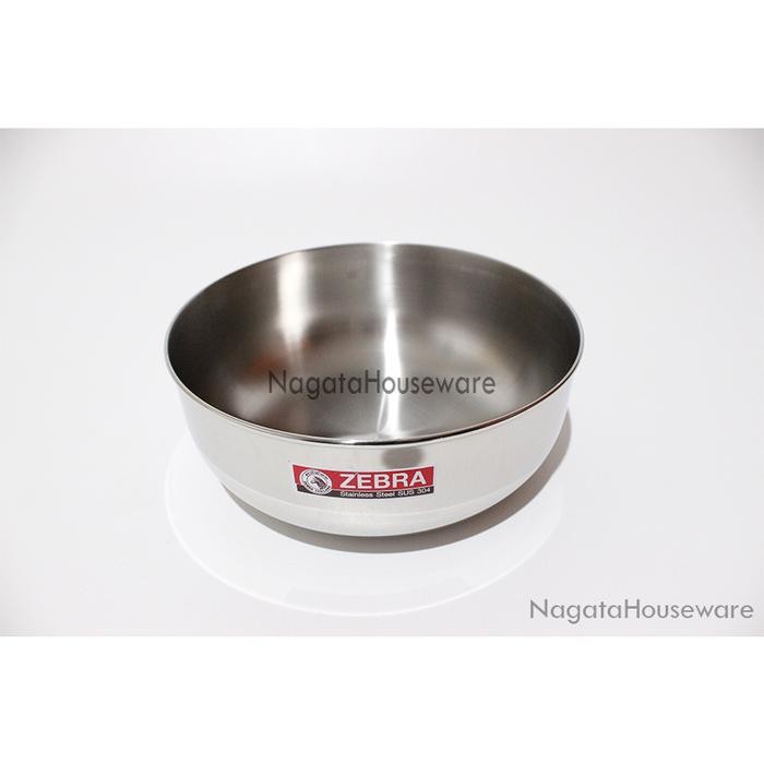 Mangkok Piring Air Makan Kuah Stainless Steel Water Bowl Zebra 111018 Terlaris