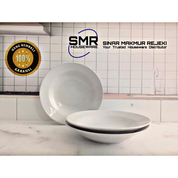 6 Set Piring Makan Keramik Putih Polos Sunbird Kitchenware Terlaris