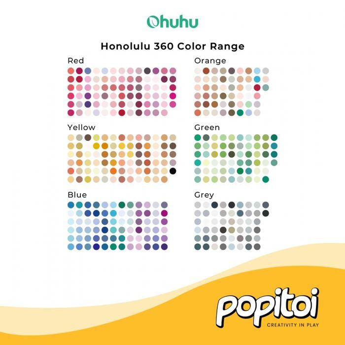 

ohuhu single honolulu (brush & chisel) - grey series 361 colors refill marker satuan kode 162