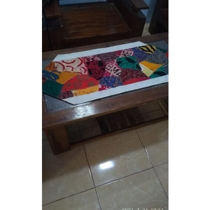 ID TAPLAK MEJA PERCA BATIK KOMBINASI KAIN BLACO UKURAN 40X120CM