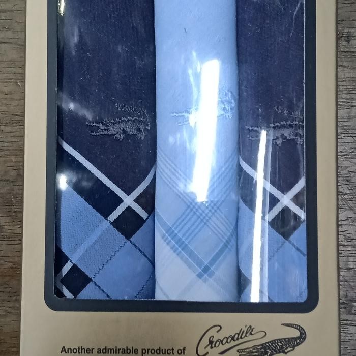 sapu tangan pria crocodile 3 in1 1box isinya 3 pis