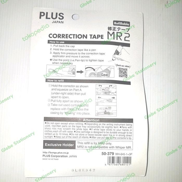 

correction tape plus original type wh-645-1+3p lebar pita 5mm panjang kode 1268
