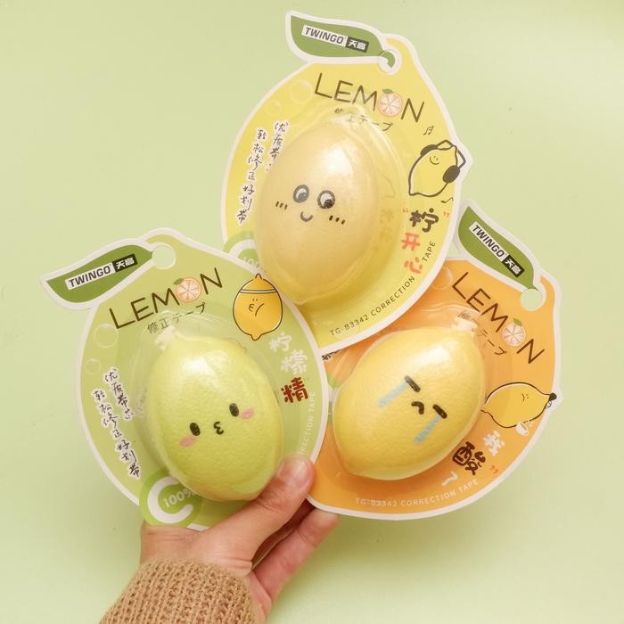 

tip-x tape twingo lemon tg-b3342 correction tape roll lemonade tipe x kertas penghapus pulpen kode