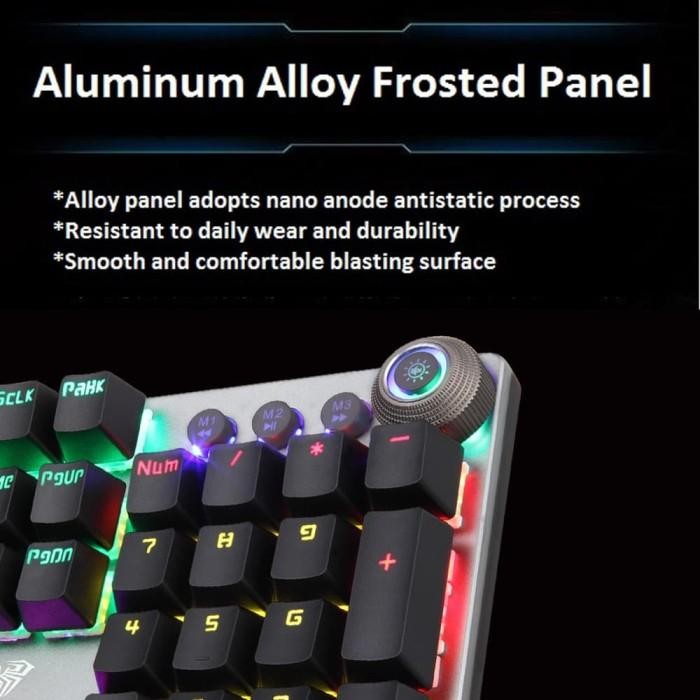 Keyboard Gaming Mechanical AULA F2088 Hotswap - Full Size, RGB, Blue Switch