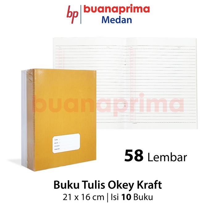 

Terlaris Buku Tulis Pendek Kraft Okey 58 Lembar Isi 10 Buku Sampul Coklat Notebook Sekolah A5 Kwarto