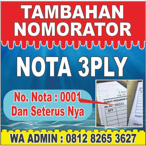 

Planner Tambahan Nomorator / No Urut Nota 3Ply