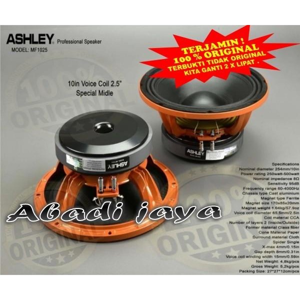 Speaker Ashley Mf1025 Ashley Mf1025 Special Dle