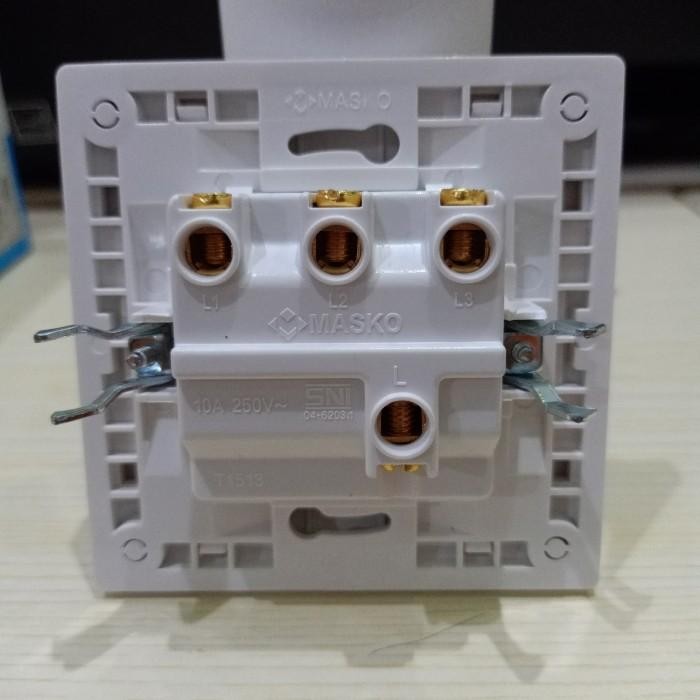 [Allthebest] MASKO TUNE Saklar TRIPLE T-1513 / Saklar Lampu 3 Tombol Minimalis