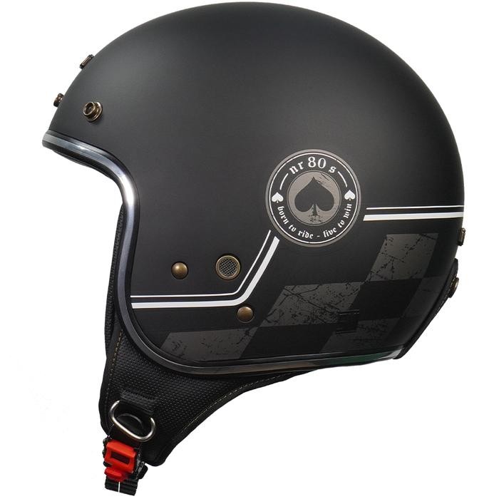 NJS NR80's SILVERSTONE Glossy /Doff - Helm Retro Helm NJS NJS NR80s NJS Motif NJS Bogo Helm Bogo NJS