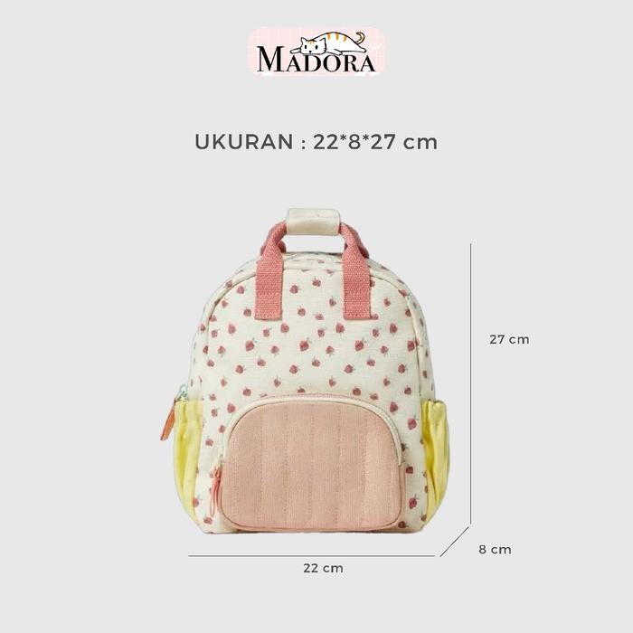 

Madora Tas Ransel Strawberry Sekolah Anak PAUD TK SD ni Bapa Korean Style