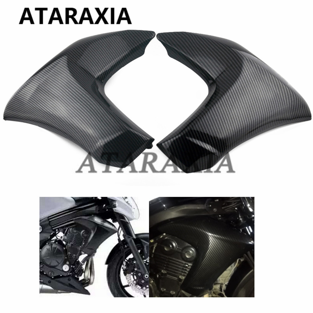 Carbon paint Left Right Side Radiator Cover Fairing Panel For Kawasaki ER6N ER 6N 2012 2013 2014 201