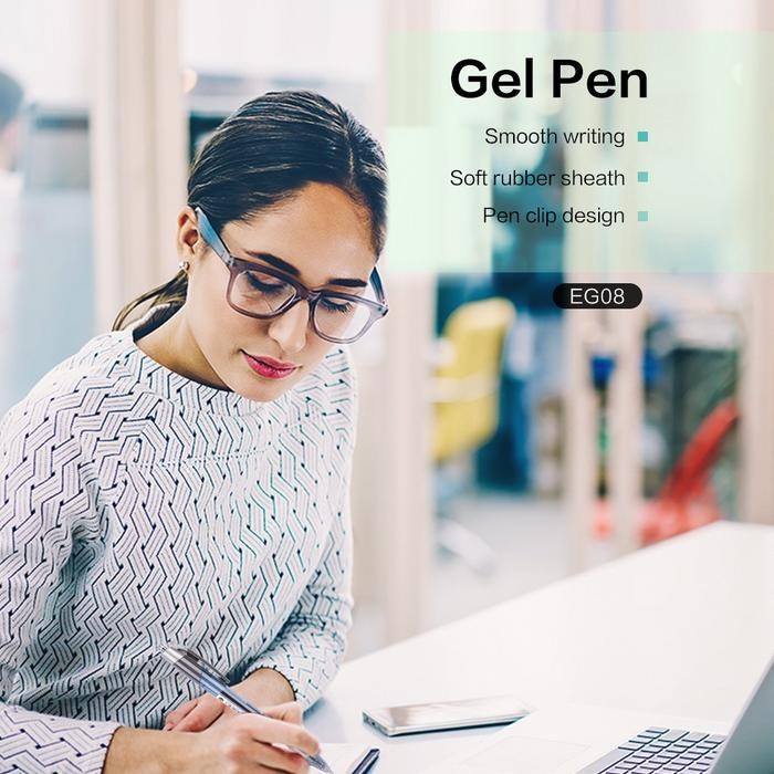 

Deli Gel pen 0.5mm 2 warna hitam/biru 12 pcs/ Deli pulpen gel cetek 0.5mm 2 warna isi 12pcs EG08-BX