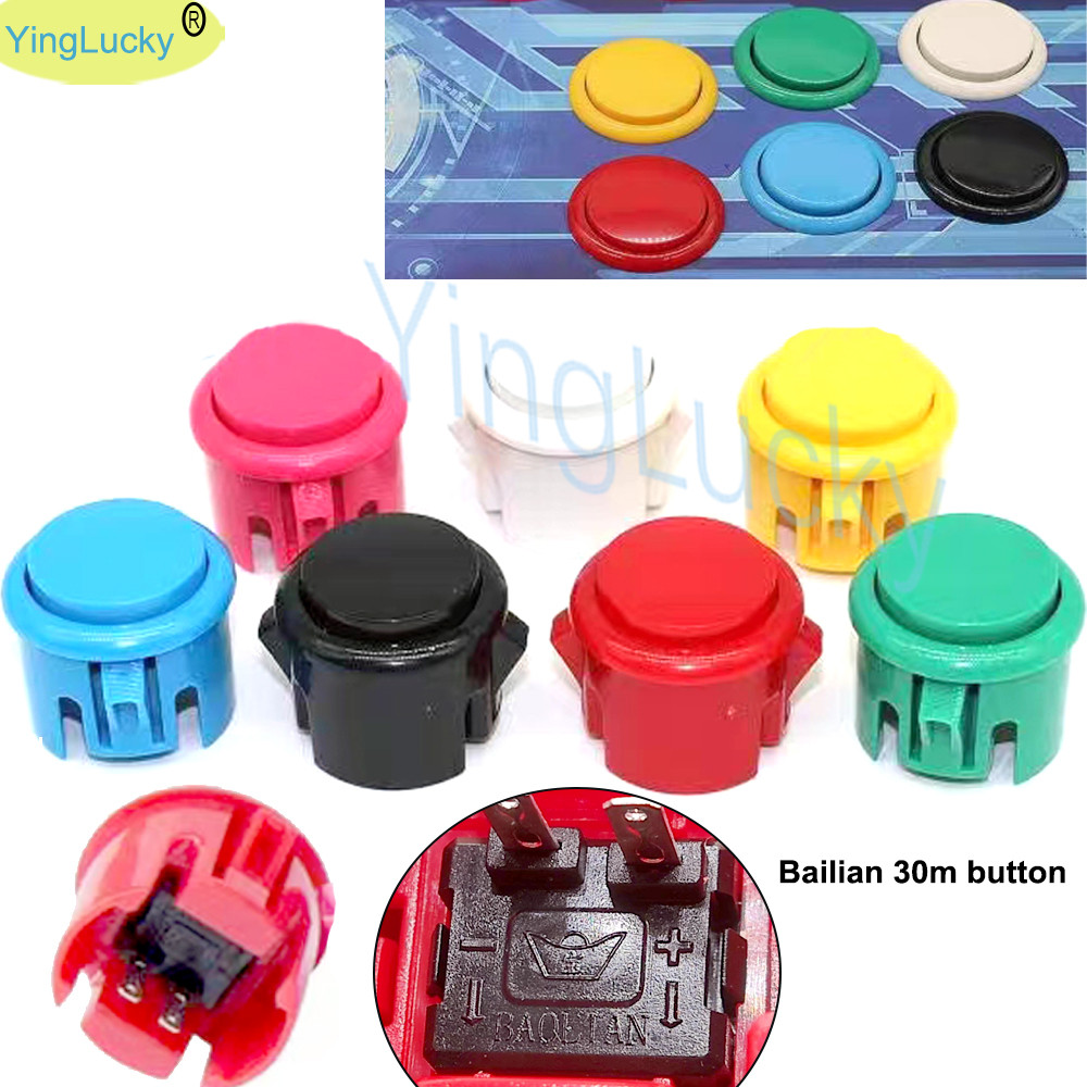 100 pcs Arcade buttons 30mm 24mm copy sanwa buttons DIY arcade joysticks parts Arcade video game