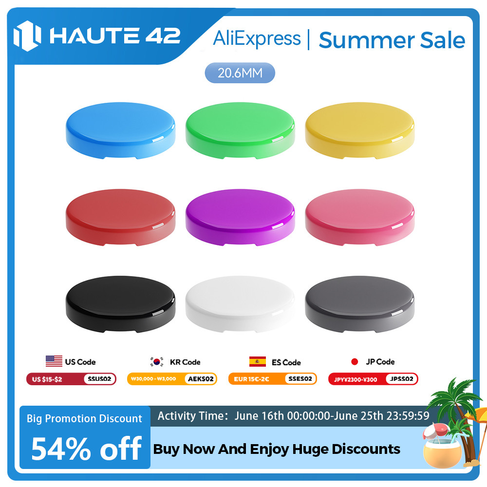 Haute42 Hitbox Cross Keycaps for Leverless Arcade Controller Mini Hitbox Button Caps Colorful DIY