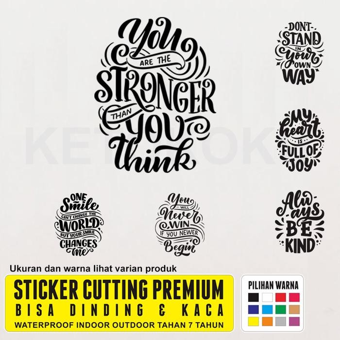 Stiker Dinding Quotes Kata Kata Motivasi Kantor Cafe Kamar Cutting Sticker Kaca