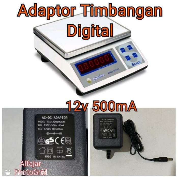(Allthebest) Adaptor Charger Timbangan Digital 12v 500mA Quattro ALLEGRA MACS / W
