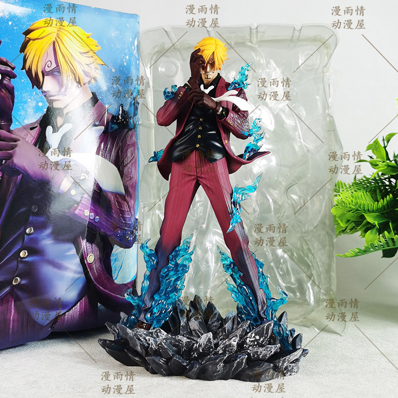 One Piece Figure 25Cm Sanji Anime Figures Pop Smoking Sanji Figurine Devil Foot Statue Pvc