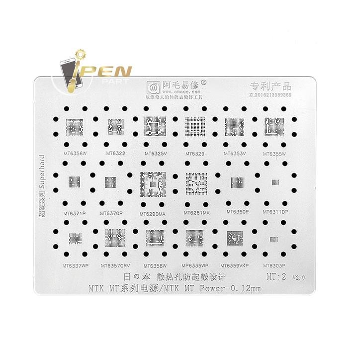Plat Cetakan MT2 MT6360P Mt6358W Mt6357CRV Amaoe Original BGA Stencil