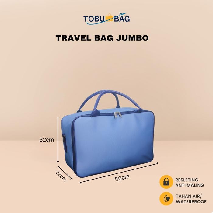 DENIM TRAVEL BAG travel bag wanita tas pakaian tas perjalanan tas bepergian tas mudik tas belanja