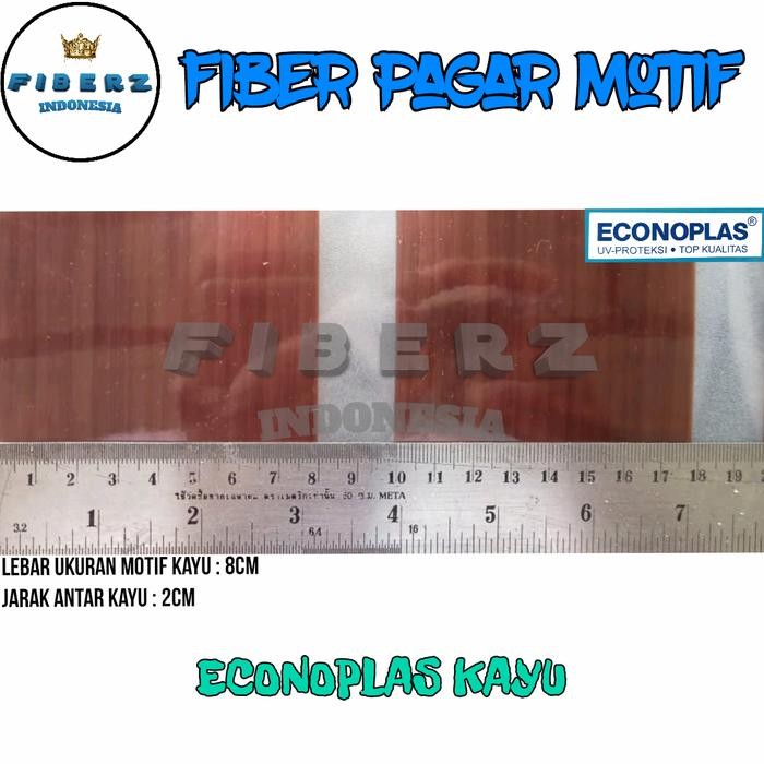 (Allthebest) ECONOPLAS - Fiber Plastik Penutup Pagar Motif KAYU Meteran