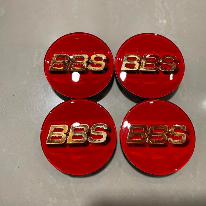PREMIUM Dop bbs merah gold 7cm kaki 4 + kawat