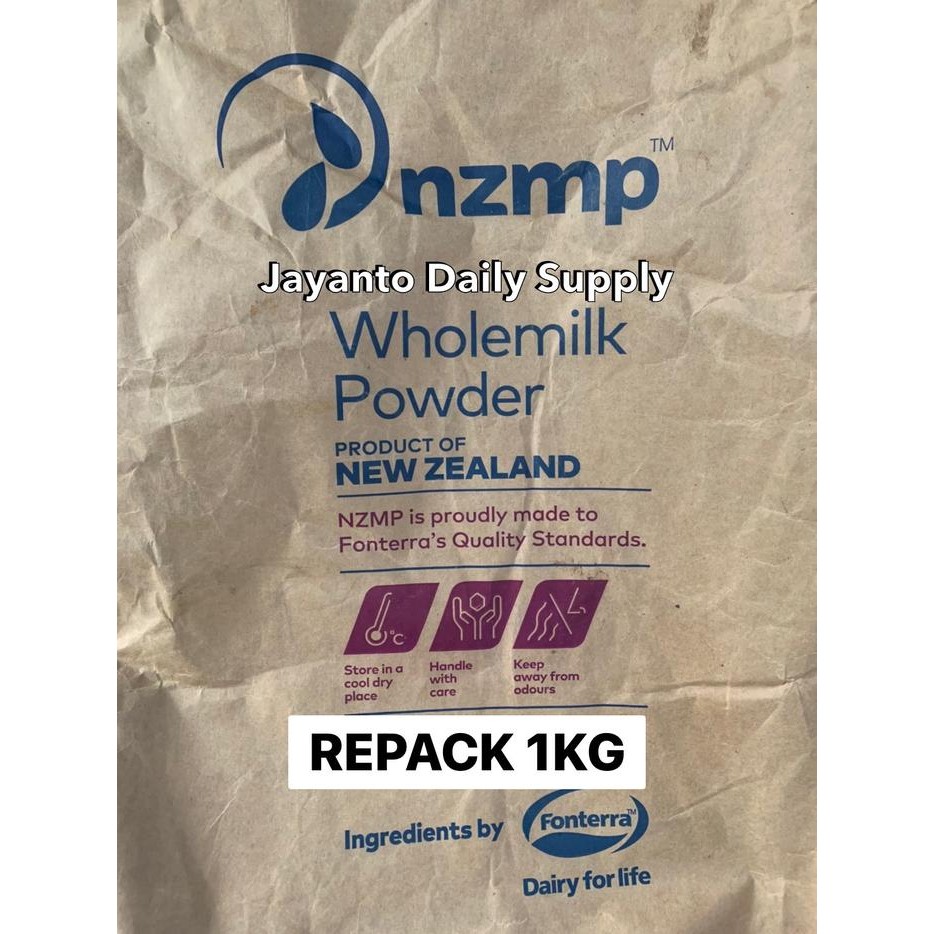 

PREMIUM NZMP WHOLEMILK POWDER 1KG REPACK / SUSU BUBUK FULL CREAM IMPORT NEW ZEALAND - 100% HALAL