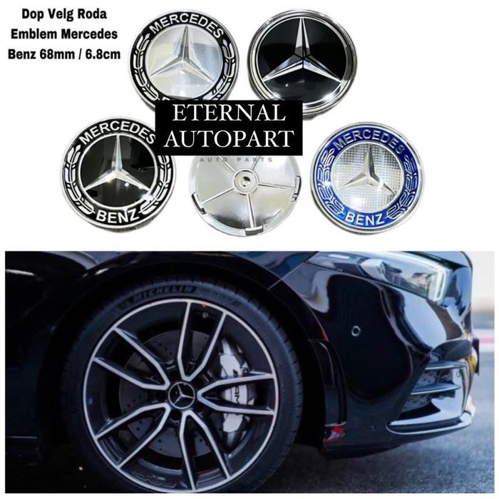 PREMIUM Dop Velg Roda Emblem Mercedes Benz 68mm 6.8cm Tutup Dop Roda Mercy Ori