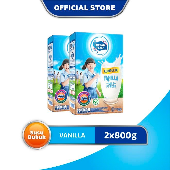 

PREMIUM Frisian Flag Kompleta Susu Bubuk Keluarga Vanilla 800g [2 pcs]