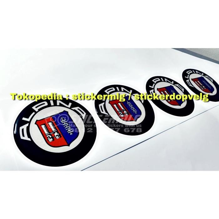 PREMIUM Sticker Timbul Tutup Dop Velg ALPINA 4 pcs