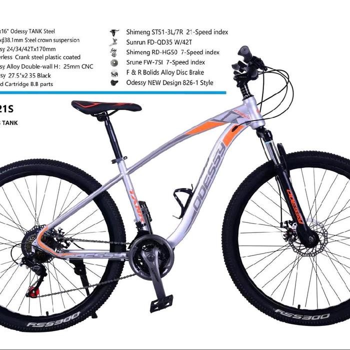 Sepeda Gunung 27.5 Mtb Odessy Tank Outdoor Gratis Ongkir