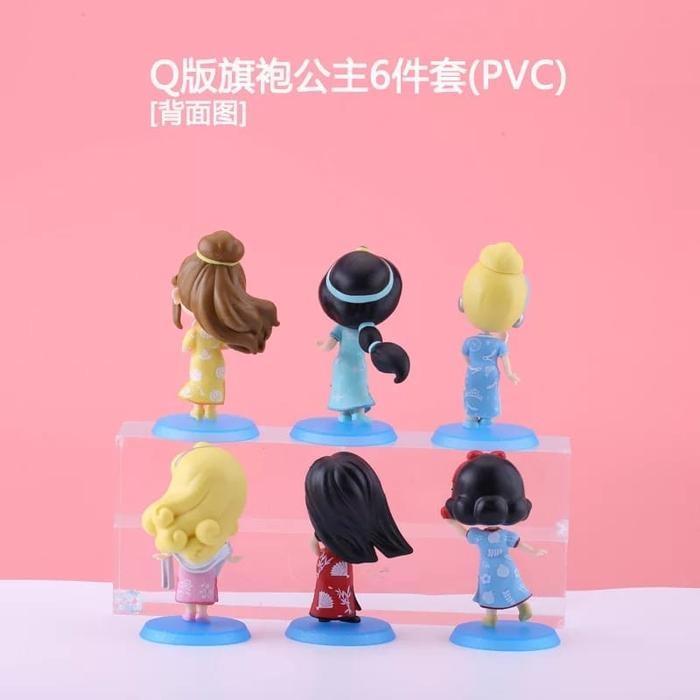 Figur Set Topper Putri Salju Putih Mulan Belle Cinderella Putri Duyung