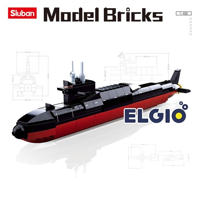 Sluban Bricks Kapal Selam Perang Tentara Perahu Army M38 B0703