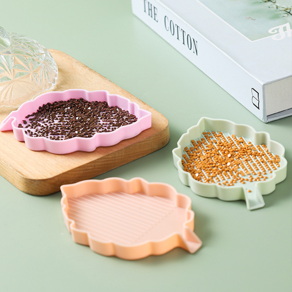 4 Pcs Art Painting Beads Sorting Tray Leaf 5D DIY Diamond Painting Tray for DIY Craft Painting for R