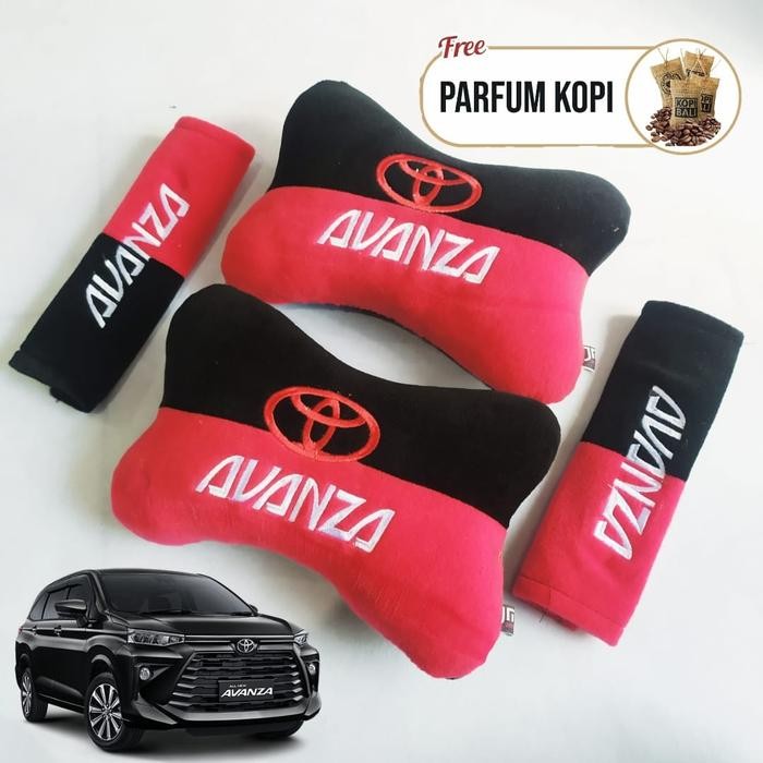 Bantal Mobil Toyota Avanza Headrest 1Set Bantal Leher Sandaran jok