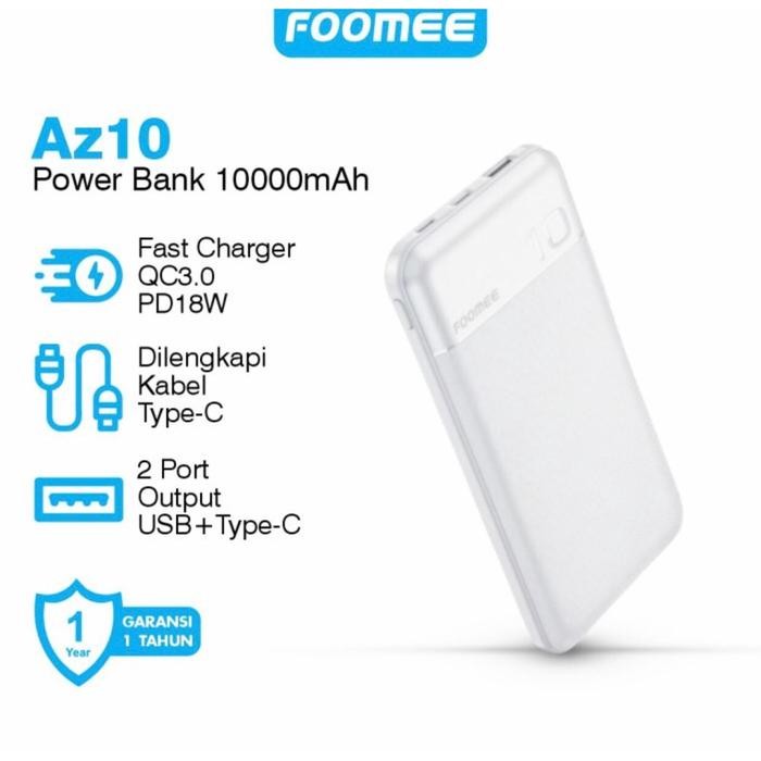 (Expert) FOOMEE Powerbank RQ10 AZ10 RX10 10000mAh 2 USB Port 2.1A Interfaces