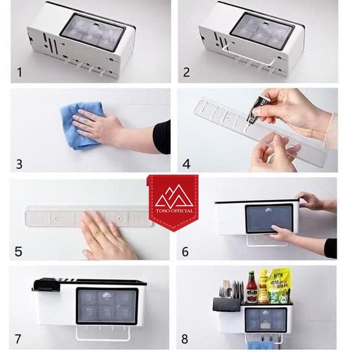 MULTIFUNCTIONAL COMPARTMENT SEASONING BOX RAK BUMBU RAK DAPUR 6 LACI