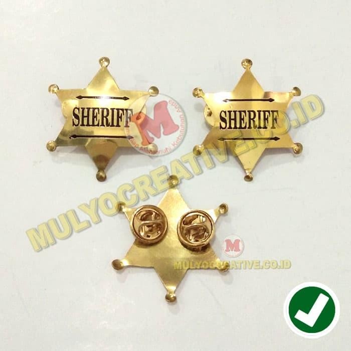 

Pin Bintang Logo Sherif - Bross Sheriff Bahan Logam Kuningan PREMIUM