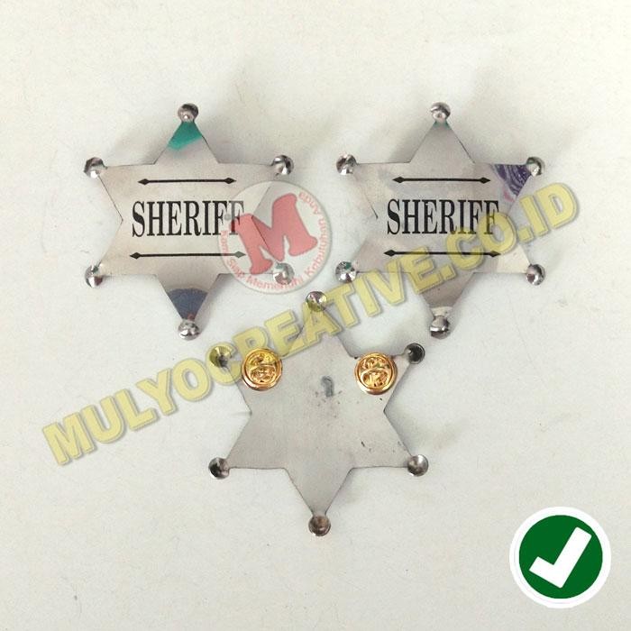 

Lencana Pin Sherif Ukuran Kecil Warna Silver Pin Sheriff Bintang PREMIUM
