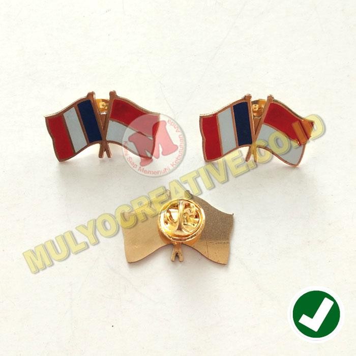

Flag Pin Indonesia Perancis - Pin Bendera Persahabatan PREMIUM