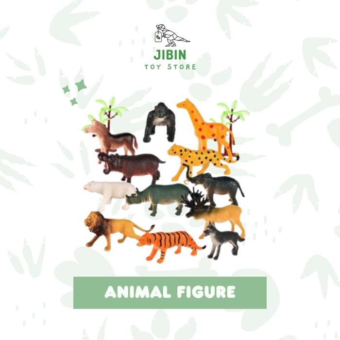 JIBIN ANIMAL FIGUR / Animal Figure 12 Pcs / Mainan Figur Binatang / Animal Figure Set / mainan hewan