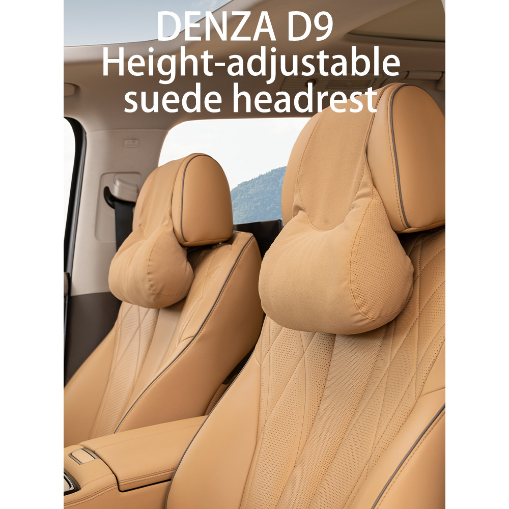 DENZA D9 suede headrest neck protector neck pillow car accessories are height adjustable