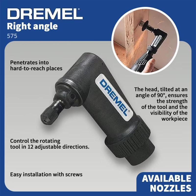 Dremel 575 Right Angle Attachment Converter Fit for Dremel 4000 3000 8200 275 Electric Grinder Kit R