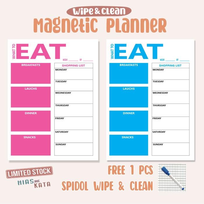 

Terlaris meal planner magnetic kulkas papan tulis magnet tempelan kulkas SALE