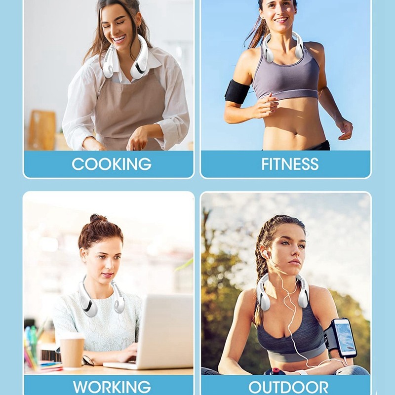 Portable Neck Fan,5000Mah Foldable Neck Fan Bladeless Cooling Personal Neck Fan Rechargeable Neck