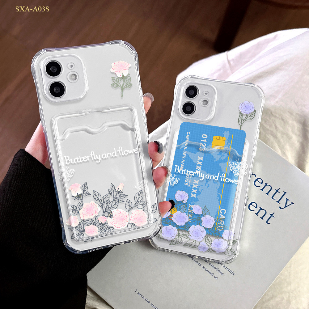 Casing Hp Clear Card Holder For Samsung Galaxy A14 A13 A12 A10S A06 A05S A05 A04 A04E A03 A03S A02S 