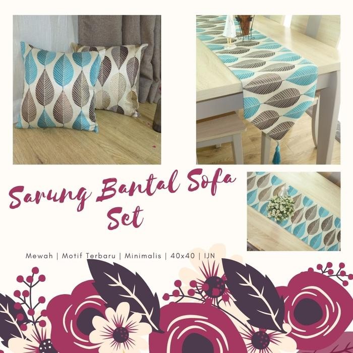 Sarung Bantal Sofa Kursi Bordir Renda ukuran 40x40