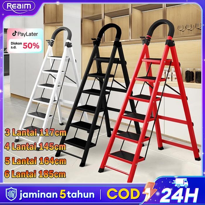 

Terlaris Reaim Tangga 3/4/5/6 Step Rumah Lipat Tangga Besi Lipat Household Steel Ladder/ Tangga