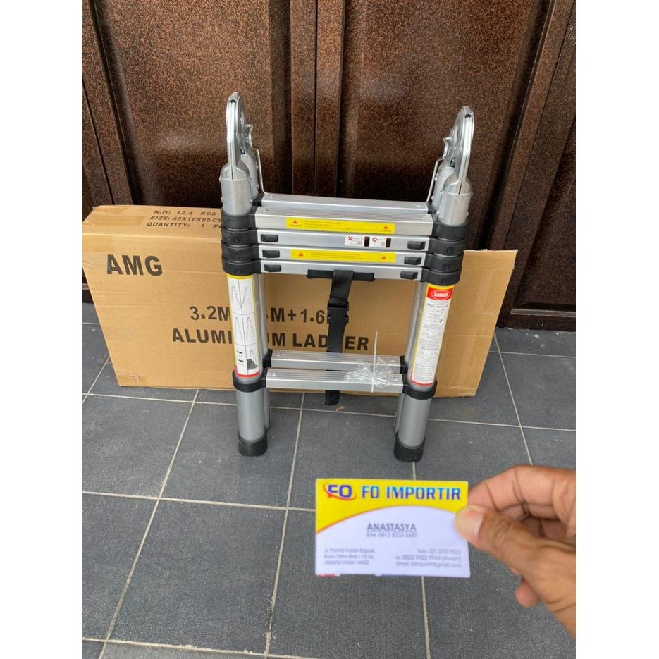 

Terlaris Tangga Teleskopik 3.2M Double 1.6+1.6 M Telescopic 3.2 M Lipat 3,2M Fo