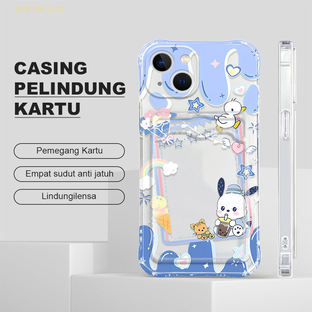 Casing Hp Clear Card Holder For OPPO Reno 13F 4G 5G Case Casing Hp Softcase Kesing KB 1013