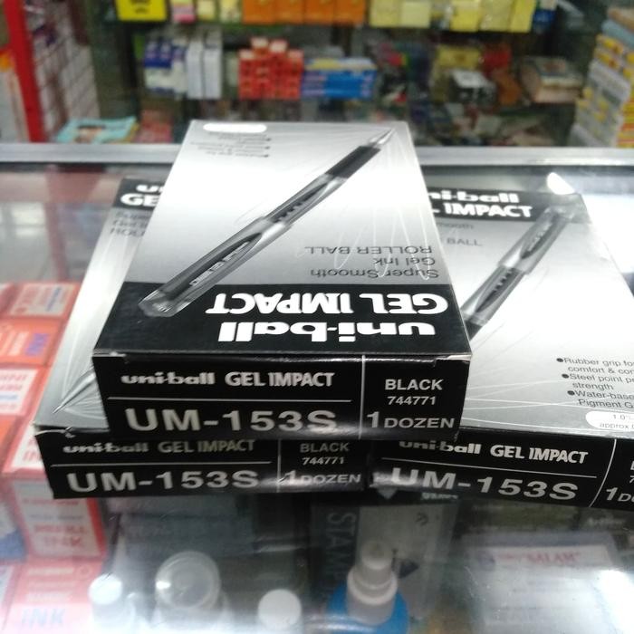 

Uniball Gel impact 1,0 hitam isi 12